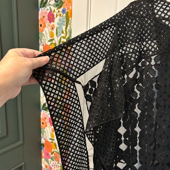 ANTHROPOLOGIE Cropped Black Crochet/Lace Poncho one size - Picture 3 of 8